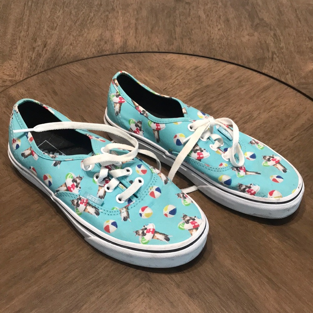 Vans with cats and beach balls shoes
